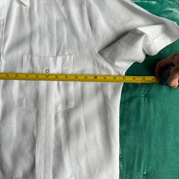 gorgeous, pristine 100% linen guayabera shirt from Mérida, Mexico - sz XL - Picture 8 of 12